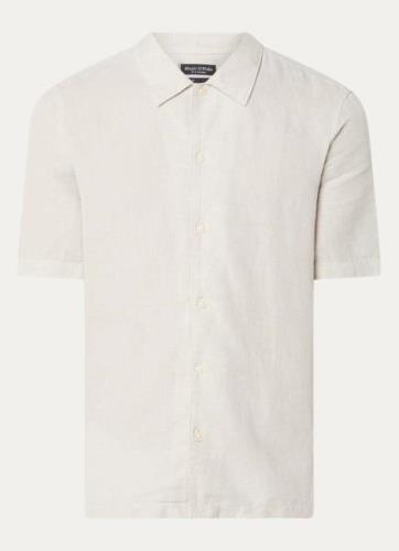Marc O'Polo Regular fit overhemd in linnenblend met gemêleerd dessin