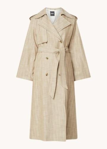 HUGO BOSS Clomea double-breasted trenchcoat met strikceintuur en stree...