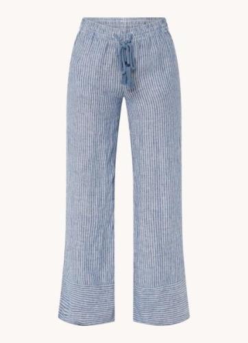 Ralph Lauren High waist loose fit pantalon van linnen met streepprint