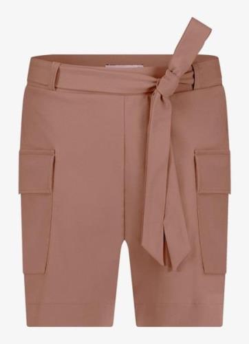 Studio Anneloes Jolie high waist wide fit korte cargobroek met strikce...