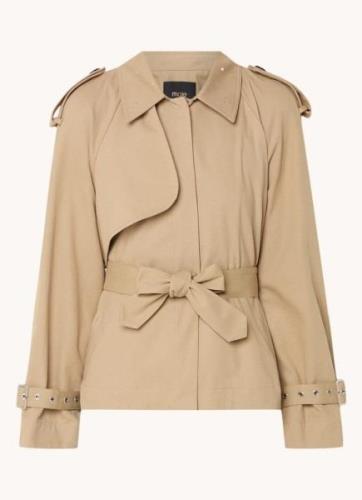 Maje Korte trenchcoat met strikceintuur en studs