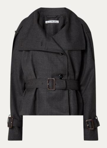 Acne Studios Trenchcoat in wolblend met strikceintuur