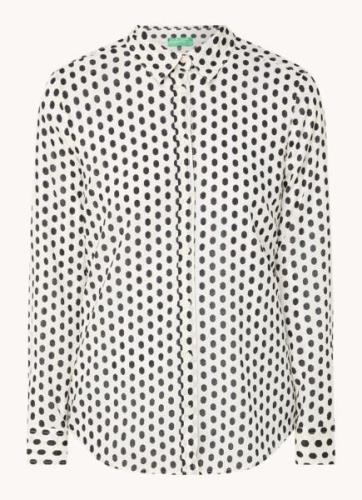 Benetton Blouse met print en stretch