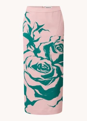 Essentiel Antwerp Gertie midi rok met split en print