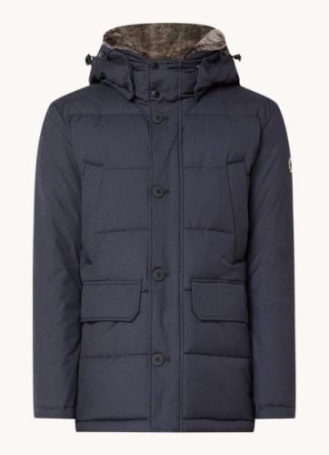 Strellson Plaza 3.0 puffer jack met afneembare capuchon en steekzakken