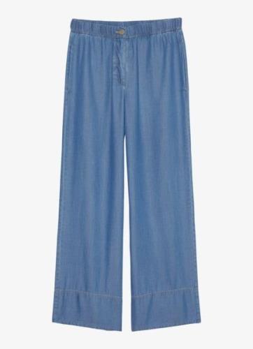 Marc O'Polo Wide fit broek van chambray met steekzakken