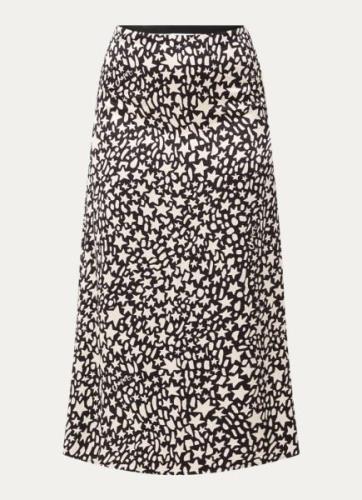 Fabienne Chapot Laurie midi rok van satijn met print