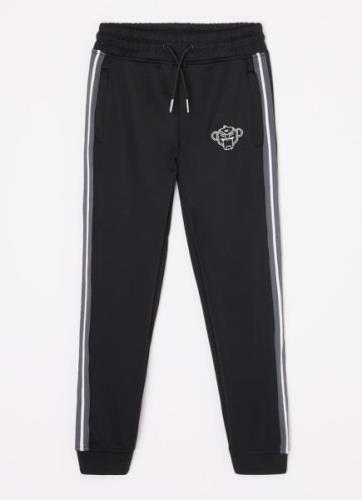 Black Bananas Tapered fit trackpants met logoborduring