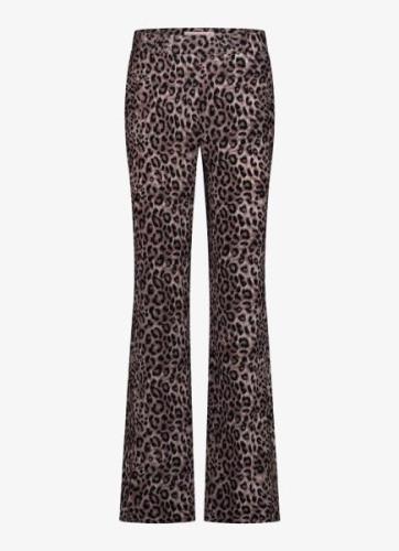 Studio Anneloes Marilon high wiast flared fit pantalon met panterprint