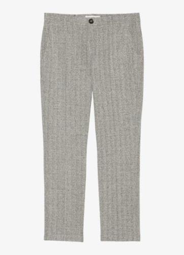 Marc O'Polo Mid waist straight fit pantalon met tweed-look