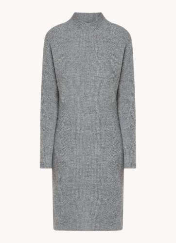 HUGO BOSS Fijngebreide midi jurk in alpaca wolblend met gemêleerd dess...