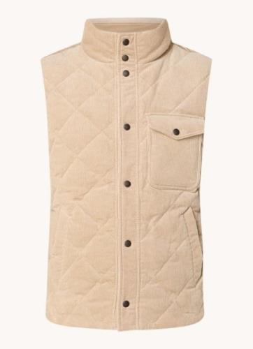 Boggi Milano Gewatteerde bodywarmer van corduroy met donsvulling