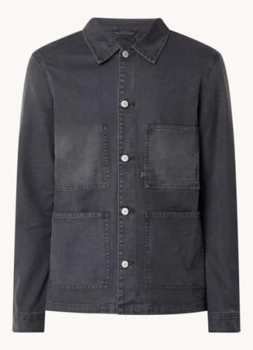 Denham Mao regular fit overshirt van denim met borstzak