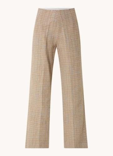 Sandro High waist wide fit pantalon met tweed-look