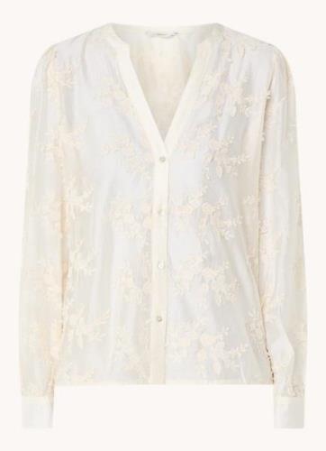 Summum Semi-transparante blouse met borduring