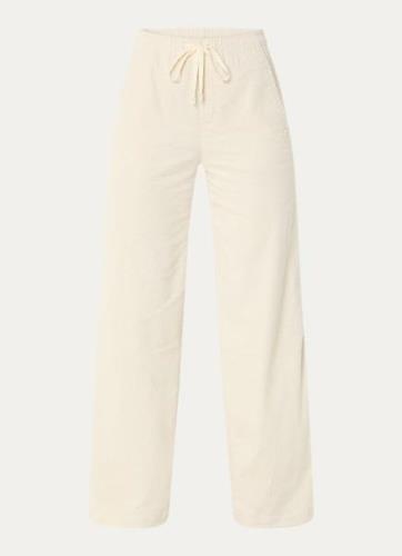 OPUS Mileni high waist wide fit broek van corduroy met trekkoord