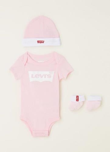 Levi's Giftset met romper slofjes en mutsje 3-delig