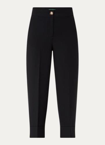 Benetton High waist loose fit cropped pantalon in wolblend met steekza...