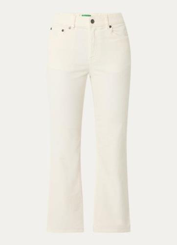 Benetton Mid waist flared fit cropped broek van corduroy