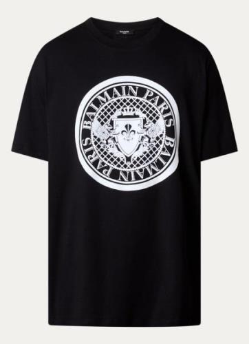 Balmain Coin T-shirt met flock logoprint