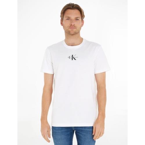 T-shirt met ronde hals en korte mouwen, mono logo