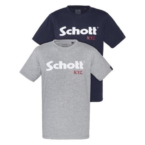 Set van 2 t-shirts met ronde hals en logo Schott
