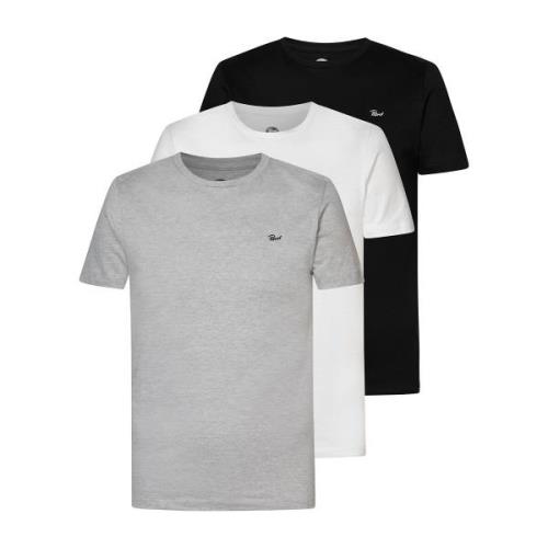 Set van 3 effen T-shirts met ronde hals