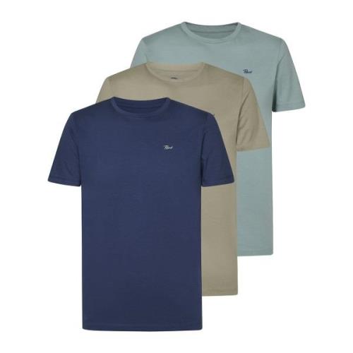 Set van 3 effen T-shirts met ronde hals