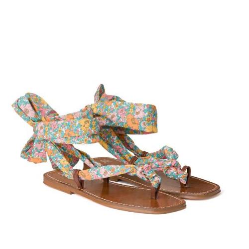 Platte sandalen om te strikken Liberty Fabrics®