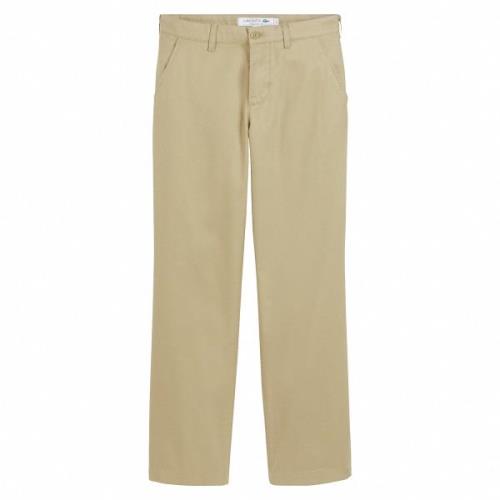 Chino straight fit broek in keperstof