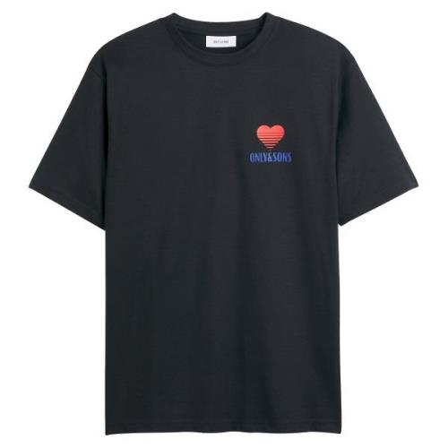 Los T-shirt met hartlogo op de rug