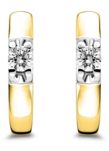 Diamond Point Gouden solitair oorstekers, 0.16 ct diamant, Groeibrilja...