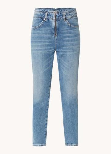 ba&sh Barnie high waist slim fit cropped jeans met medium wassing