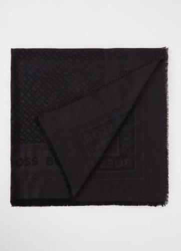HUGO BOSS Zelma sjaal in zijdeblend met logoprint 110 x 110 cm