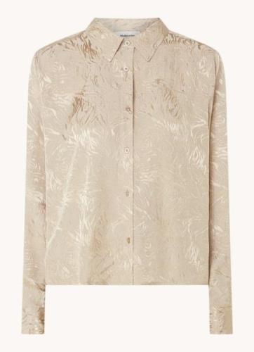 Modström Gracey blouse van satijn met jacquard dessin