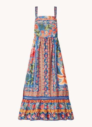 Farm Rio Midi jurk met print en strikdetail