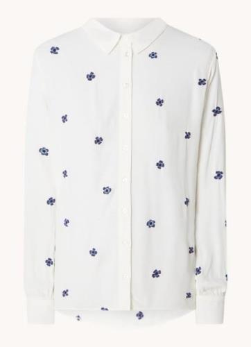 Fabienne Chapot Lot oversized blouse van crêpe met bloemborduring