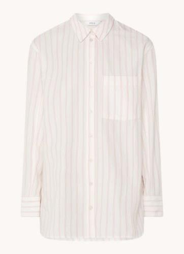 Envii Enwebster blouse met streepprint en borstzak