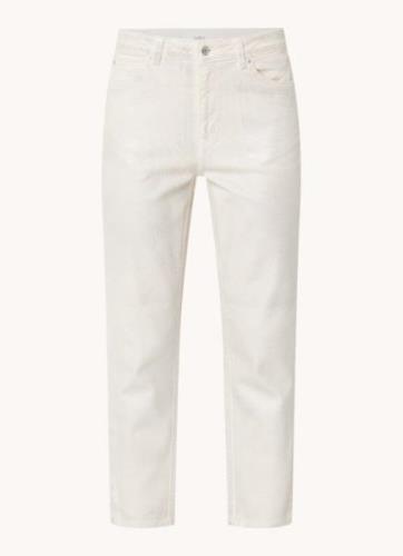 ba&sh Cevan mid waist tapered fit cropped jeans met metallic finish