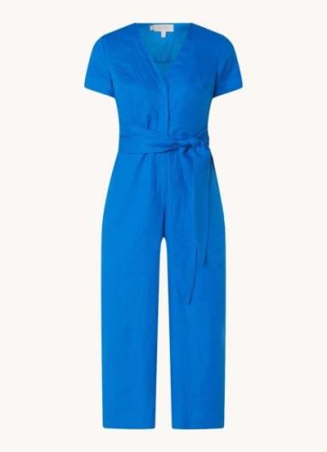 Hobbs Aliya wide fit cropped jumpsuit van linnen met gestrikt detail