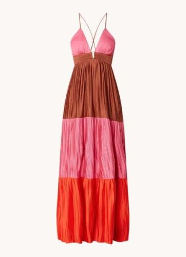ba&sh Westa maxi jurk met rugdecolleté en plissé