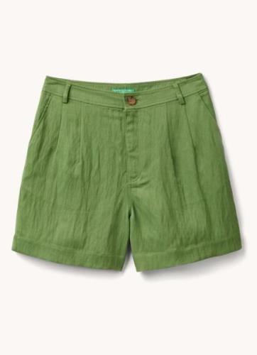 Benetton High waist straight fit korte broek in lyocellblend met steek...