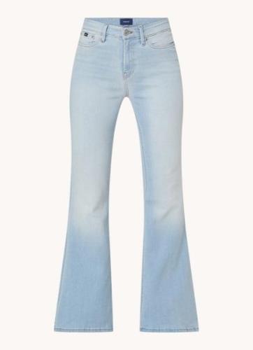 Denham Ami mid waist flared jeans met lichte wassing