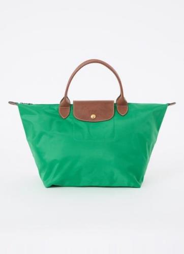 Longchamp Le Pliage Original handtas M met leren details