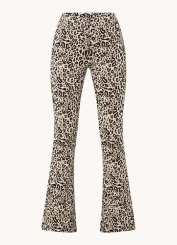 HUGO BOSS Nalentine high waist flared broek met panterprint