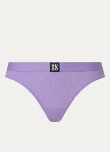 HUGO BOSS String met logo en ribstructuur