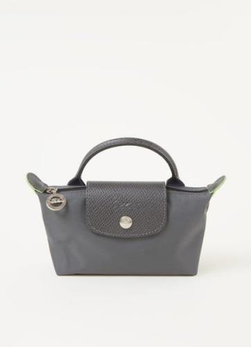 Longchamp Le Pliage Green handtas met leren details