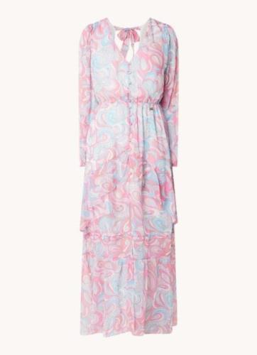 NIKKIE Chios semi-transparante maxi blousejurk met print