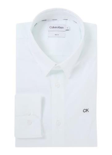 Calvin Klein Poplin slim fit overhemd met logo