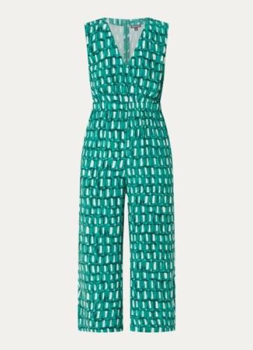 Whistles Lorna wide fit cropped jumpsuit met print en steekzakken